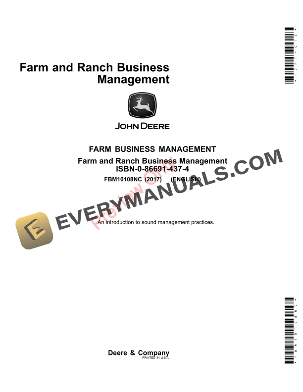 John Deere FOSFMO Farm and Ranch Business Management Textbook Farm Business Management FBM10108NC 31AUG17