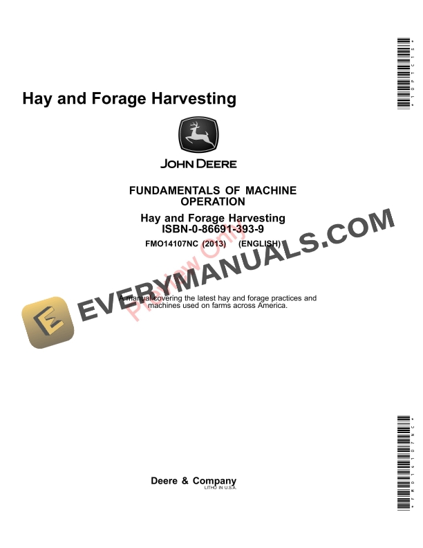 John Deere FOSFMO Hay and Forage Harvesting - Textbook Fundamentals Of Machine Operation FMO14107NC 27SEP13