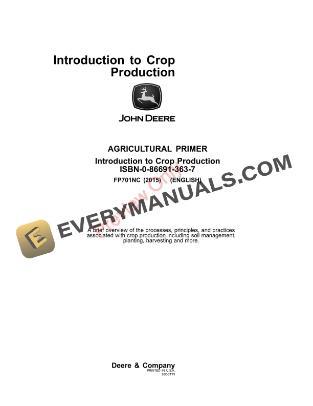 John Deere FOSFMO Introduction to Crop Production - Textbook Agricultural Primer FP701NC 26OCT15