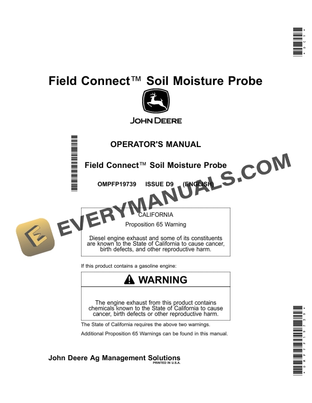 John Deere Field Connect Soil Moisture Probe Operator Manual OMPFP19739 1