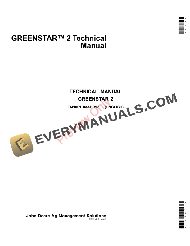 John Deere GreenStar 2 Technical Manual TM1061 03APR17 1