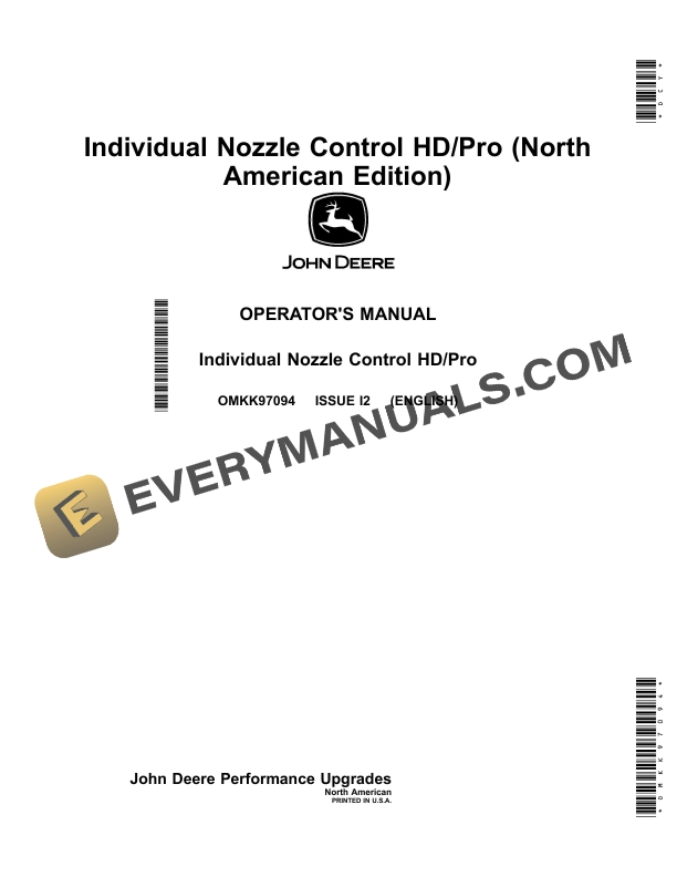 John Deere Individual Nozzle Control HD Pro Operator Manual OMKK97094 1