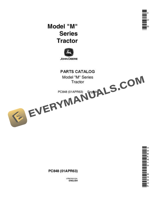 John Deere MC Tractor Parts Catalog PC848