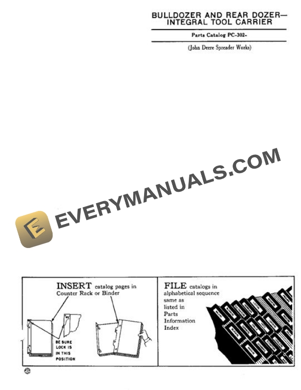 John Deere MC100 DZ10 DZ600 Attachment Parts Catalog PC302