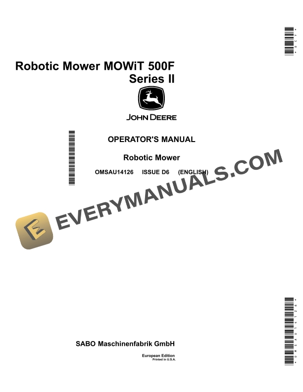 John Deere MOWiT 500F Series II Robotic Mower Operator Manual OMSAU14126 1