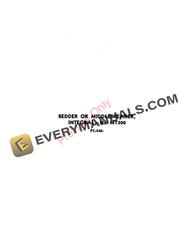 John Deere MT300 Bedder or Middlebreaker Parts Catalog PC240 01MAR52