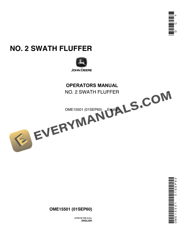 John Deere No. 2 Swath Fluffer Operator Manual OME15501