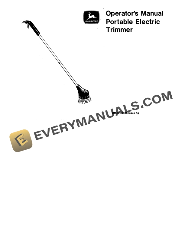 John Deere Portable Electric Trimmer Operator Manual OMM45415 1