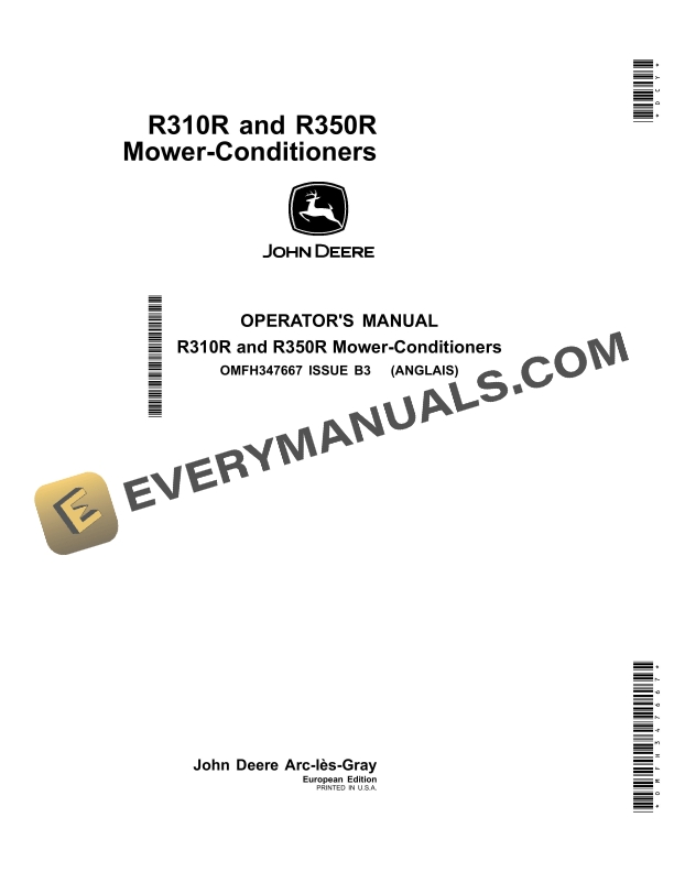 John Deere R310R, R350R Mower-Conditioners Operator Manual OMFH347667 1 John Deere R870R R950R and R990R Mower Conditioner Operator Manual OMFH347667 1
