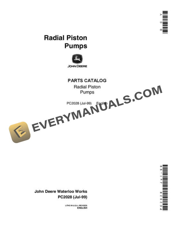 John Deere RADIAL PISTON PUMPS Pumps Parts Catalog PC2028