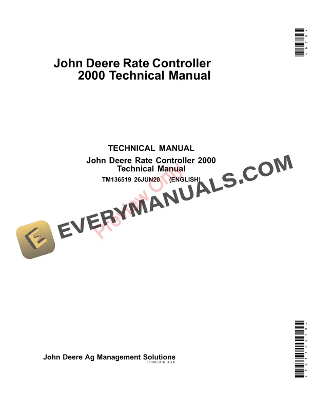 John Deere Rate Controller 2000 Technical Manual TM136519 26JUN20 1