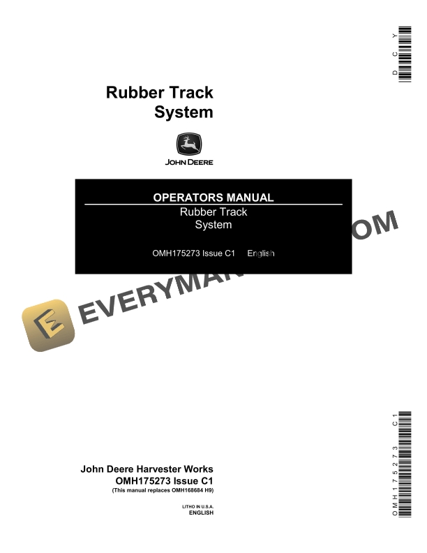 John Deere Rubber Track System Operator Manual OMH175273