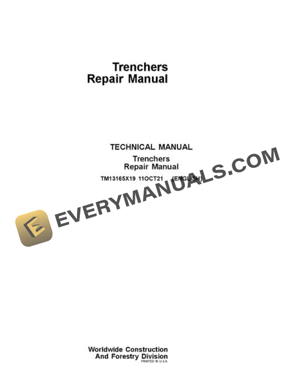John Deere TR36 to TC48 Worksite Pro Attachment Repair Manual TM13165X19