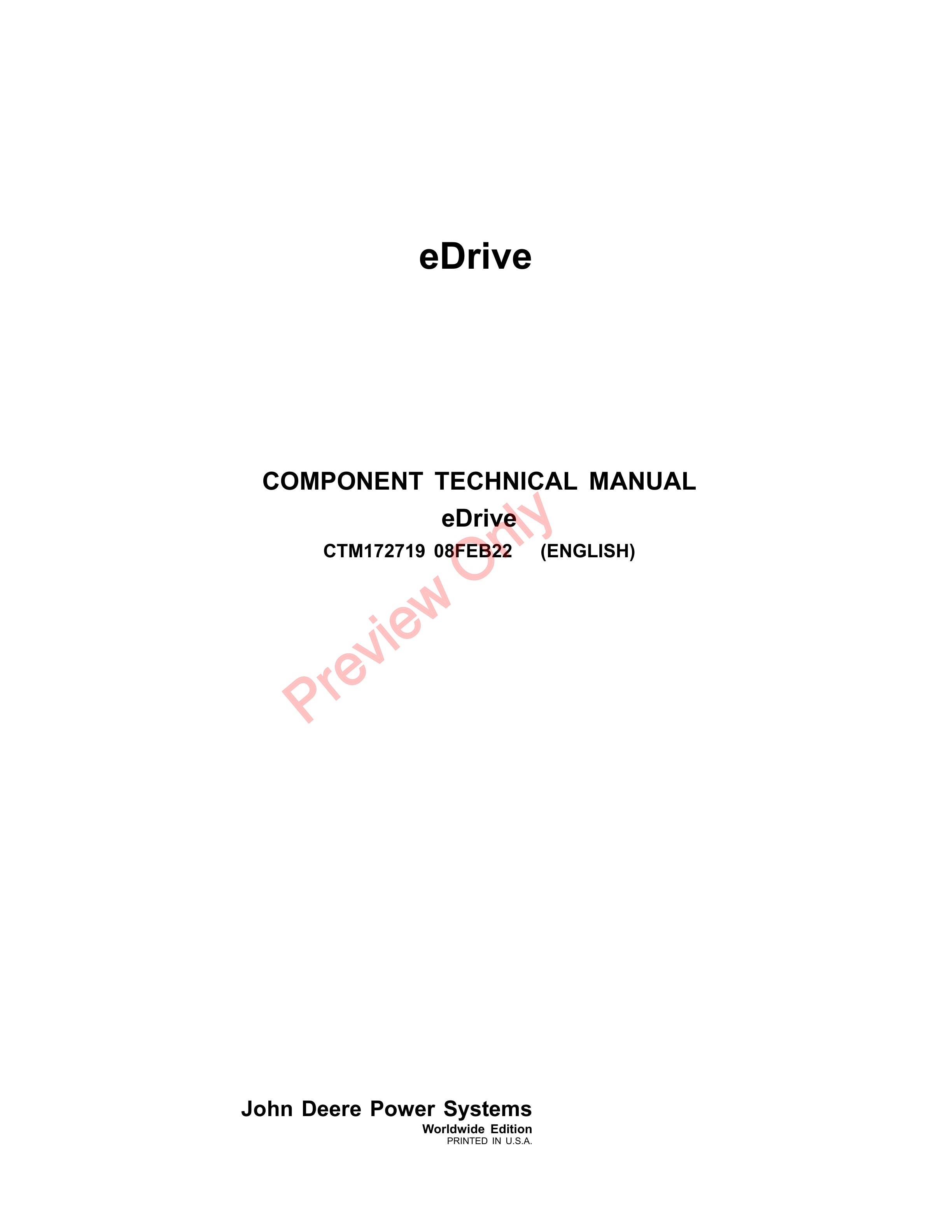 John Deere eDrive Component Technical Manual CTM172719 08FEB22 1