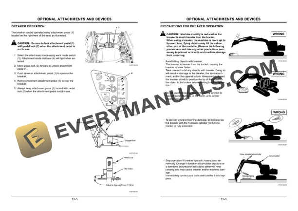 Hitachi EX160LC-5 Excavator Operator Manual EM13K-NA2-1 4 Hitachi EX160LC-5 Excavator Operator Manual EM13K-NA2-1 - Image 2