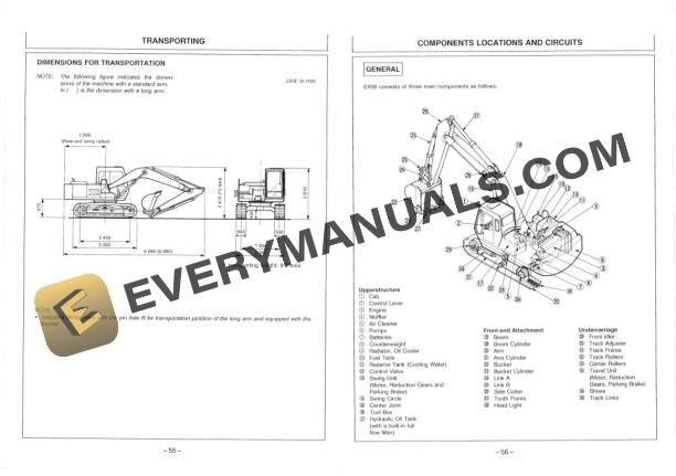 Hitachi EX90 Excavator Operator Manual EM11C-1-5 4 Hitachi EX90 Excavator Operator Manual EM11C-1-5 - Image 2