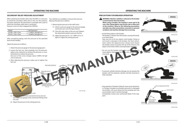 Hitachi Zaxis ZX180-3 to 330-3 Class Excavator Operator Manual EM1U1-2-3 4 Hitachi Zaxis ZX180-3 to 330-3 Class Excavator Operator Manual EM1U1-2-3 - Image 2