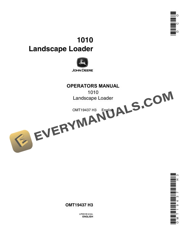 John Deere 1010 Landscape Loader Operator Manual OMT19437