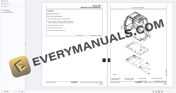 John Deere 200CLC 230CLC 270CLC Excavator Repair Technical Manual TM1931 21NOV18 6 John Deere 200CLC 230CLC 270CLC Excavator Repair Technical Manual TM1931 21NOV18 - Image 4