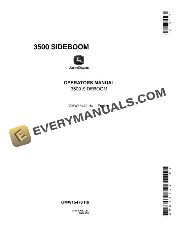 John Deere 3500 Sideboom Operator Manual OMW15478