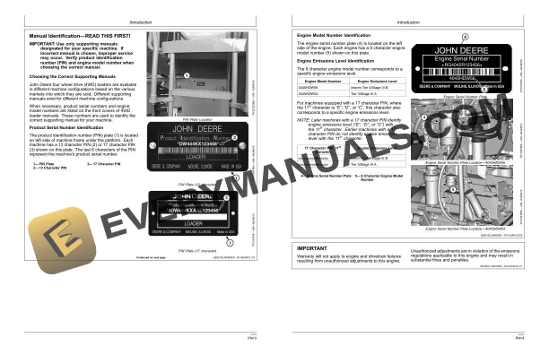 John Deere 444K 4WD Loader Operator Manual OMT260588 4 John Deere 444K 4WD Loader Operator Manual OMT260588 - Image 2