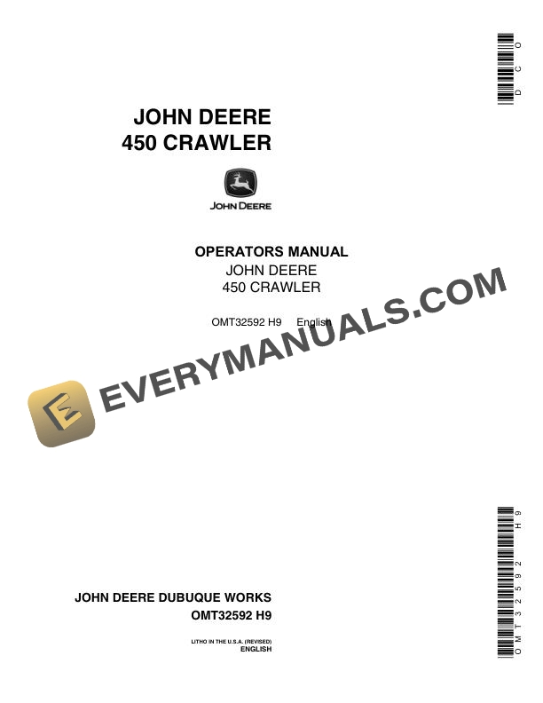 John Deere 450 Crawler Operator Manual OMT32592