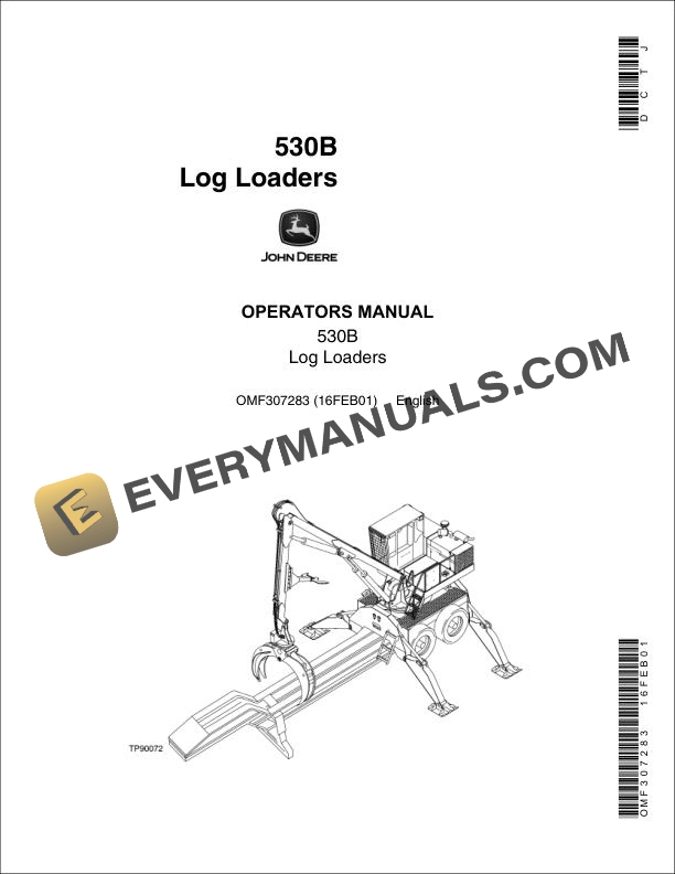 John Deere 530B Log Loader Operator Manual OMF307283