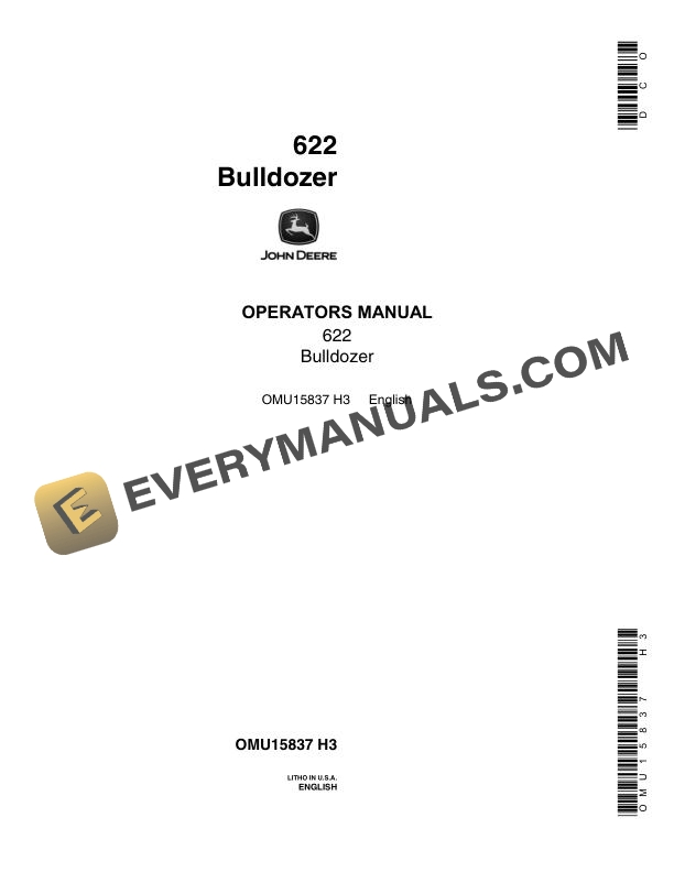 John Deere 622 Bulldozer Operator Manual OMU15837