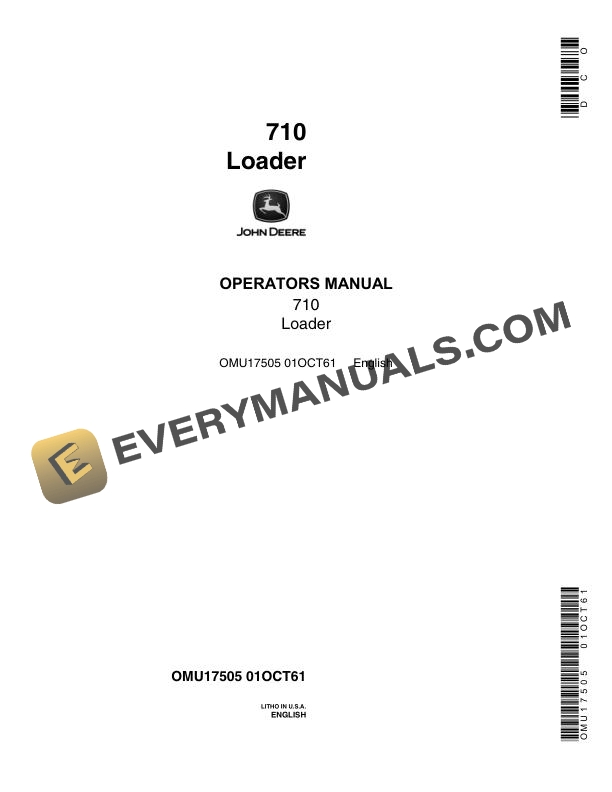 John Deere 710 Loader Operator Manual OMU17505