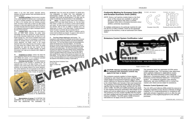 John Deere 903MH, 909MH Harvester Operator Manual OMT335673X19 4 John Deere 903MH, 909MH Harvester Operator Manual OMT335673X19 - Image 2