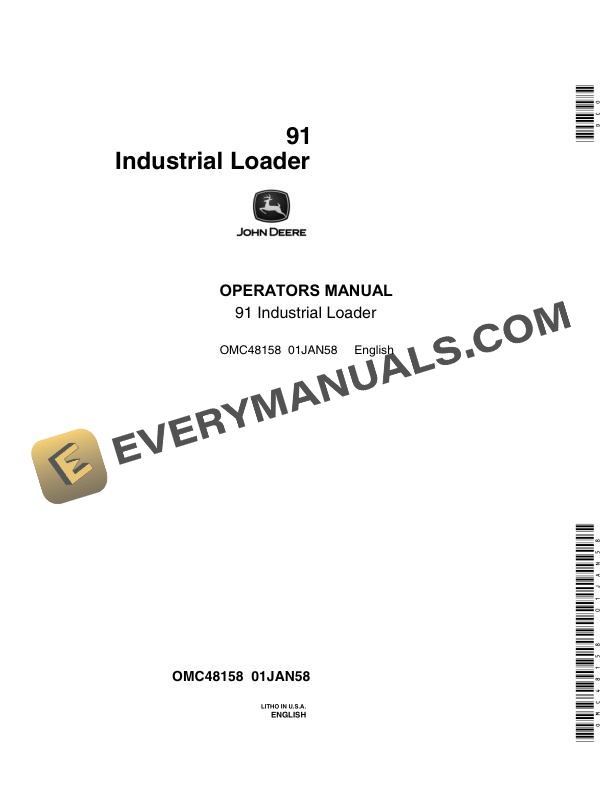 John Deere 91 Industrial Loader Operator Manual OMC48158