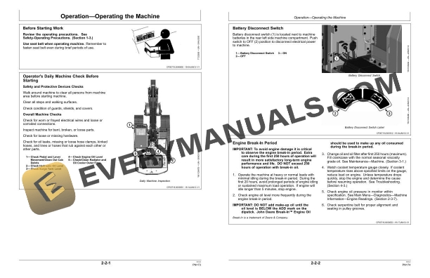 John Deere E240, E240LC Excavator Operator Manual OMT358612X19 4 John Deere E240, E240LC Excavator Operator Manual OMT358612X19 - Image 2