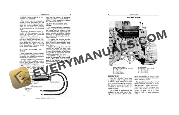 John Deere Hydraulic System and 3 Point Hitch for John Deere 440 Industrial Tractor Operator Manual OMT81459 4 John Deere Hydraulic System and 3 Point Hitch for John Deere 440 Industrial Tractor Operator Manual OMT81459 - Image 2