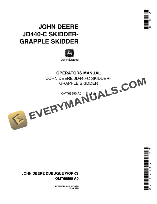 John Deere JD440-C Skidder-Grapple Skidder Operator Manual OMT69590