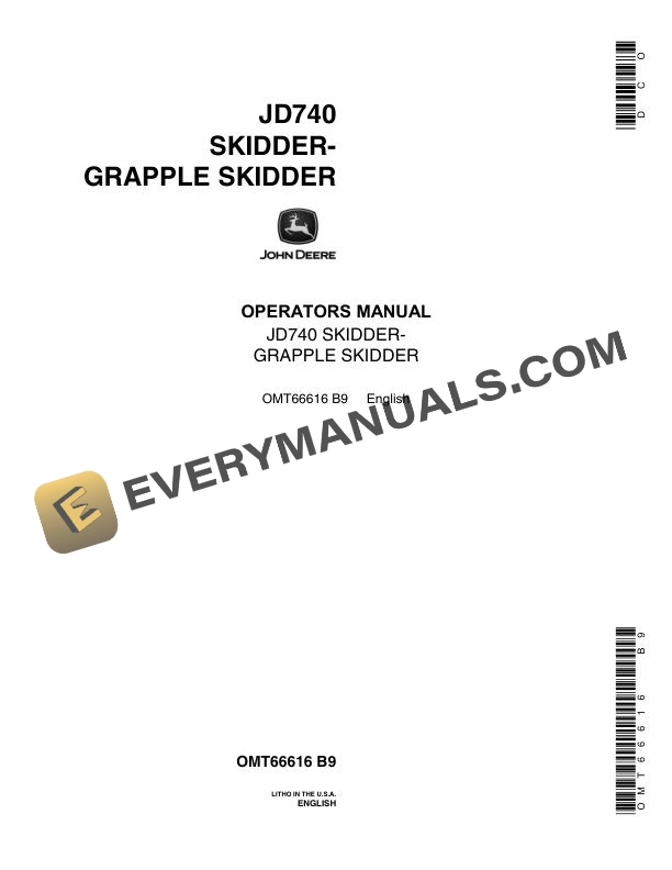 John Deere JD740 Skidder Grapple Skidder Operator Manual OMT66616