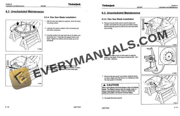 John Deere Koehring Waterous 20 inch Drive to Tree Disc Saw Felling Head Operator Manual F286569 4 John Deere Koehring Waterous 20 inch Drive to Tree Disc Saw Felling Head Operator Manual F286569 - Image 2