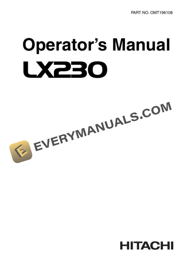 John Deere LX230 Loader Operator Manual OMT196108