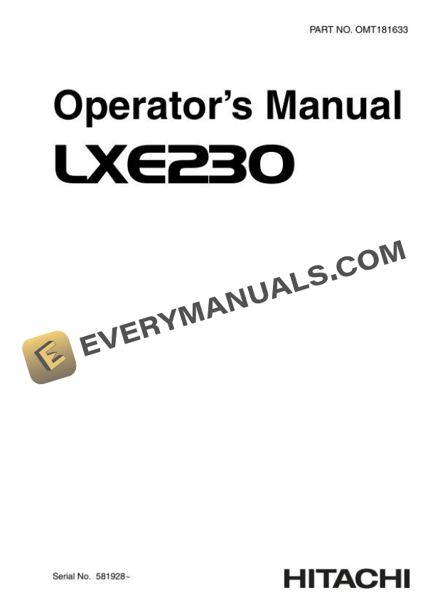 John Deere LXE230 Loader, LXE230 Material Handler Operator Manual OMT181633