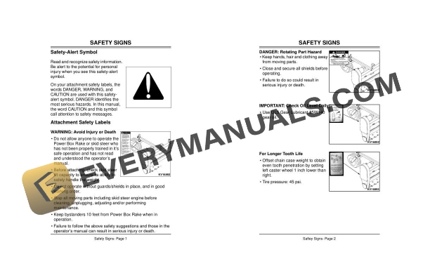 John Deere PR72, PR96 Power Rake Operator Manual OMKV16793 2 John Deere PR72, PR96 Power Rake Operator Manual OMKV16793 - Image 2