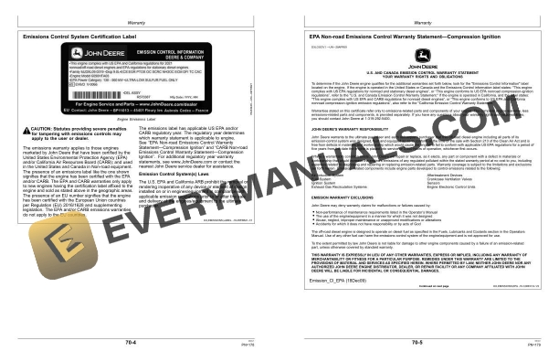 John Deere PowerTech E 4.5L 6.8L OEM Diesel Engine Operator Manual OMRG37407 4 John Deere PowerTech E 4.5L 6.8L OEM Diesel Engine Operator Manual OMRG37407 - Image 2