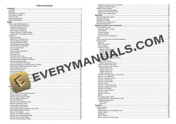 John Deere Timberjack 1010E Fixed Cabin CTL Forwarder Operator Instruction F684235 4 John Deere Timberjack 1010E Fixed Cabin CTL Forwarder Operator Instruction F684235 - Image 2