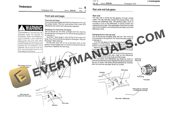 John Deere Timberjack 1270 Harvester Operator Service Manual F026835 4 John Deere Timberjack 1270 Harvester Operator Service Manual F026835 - Image 2