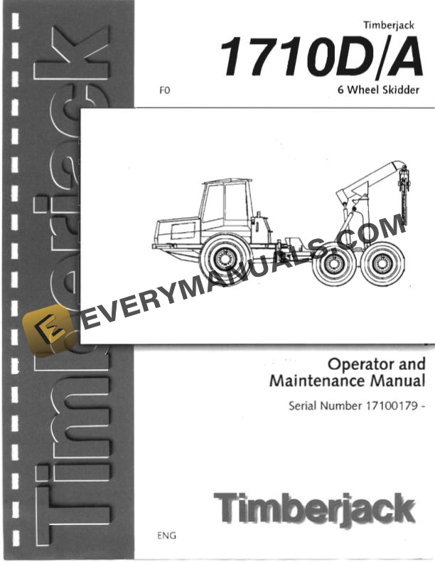 John Deere Timberjack 1710D A 6 Wheel Skidder Operator Manual F01710DA