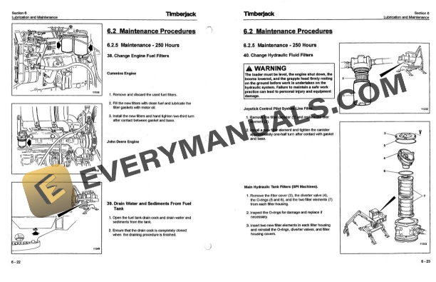John Deere Timberjack 330, 430 Log Loader Operator Manual F281255 4 John Deere Timberjack 330, 430 Log Loader Operator Manual F281255 - Image 2