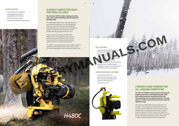 John Deere H425 Harvester Head Operator Instruction F722912 4 John Deere H425 Harvester Head Operator Instruction F722912 - Image 2