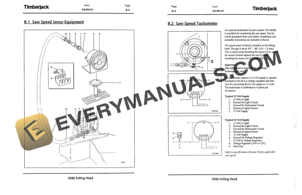 John Deere Timberjack S586 Swing to Tree Felling Head Operator Manual F295729 4 John Deere Timberjack S586 Swing to Tree Felling Head Operator Manual F295729 - Image 2