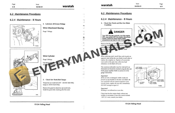 John Deere Waratah FS124 Swing to Tree Felling Head Operator Manual F295407 4 John Deere Waratah FS124 Swing to Tree Felling Head Operator Manual F295407 - Image 2