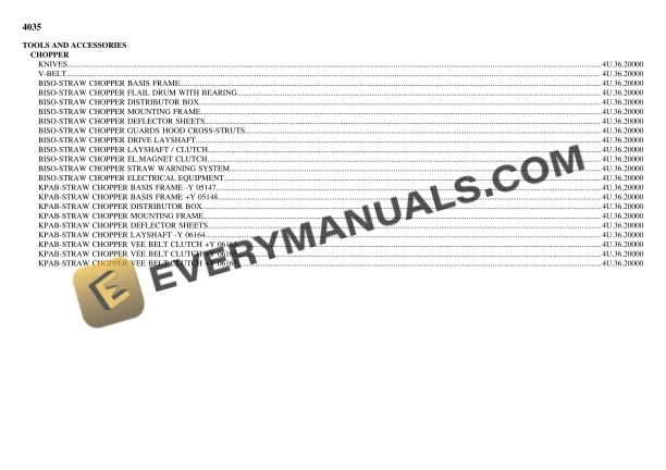 Deutz-Fahr 4035 Tractor Parts Catalog PDF