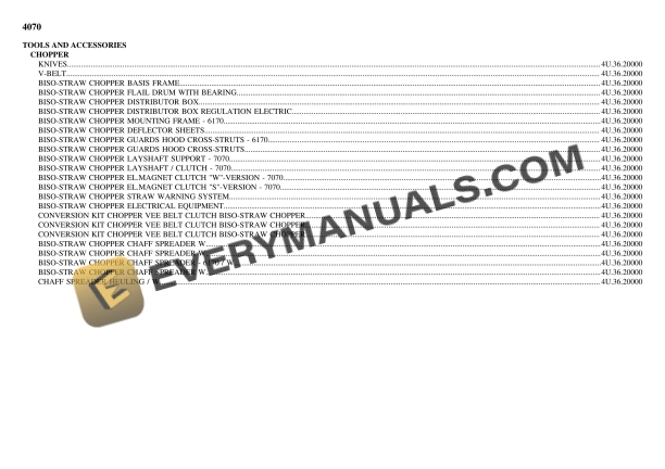 Deutz-Fahr 4070 Tractor Parts Catalog PDF