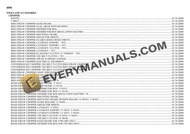 Deutz-Fahr 4090 Tractor Parts Catalog PDF